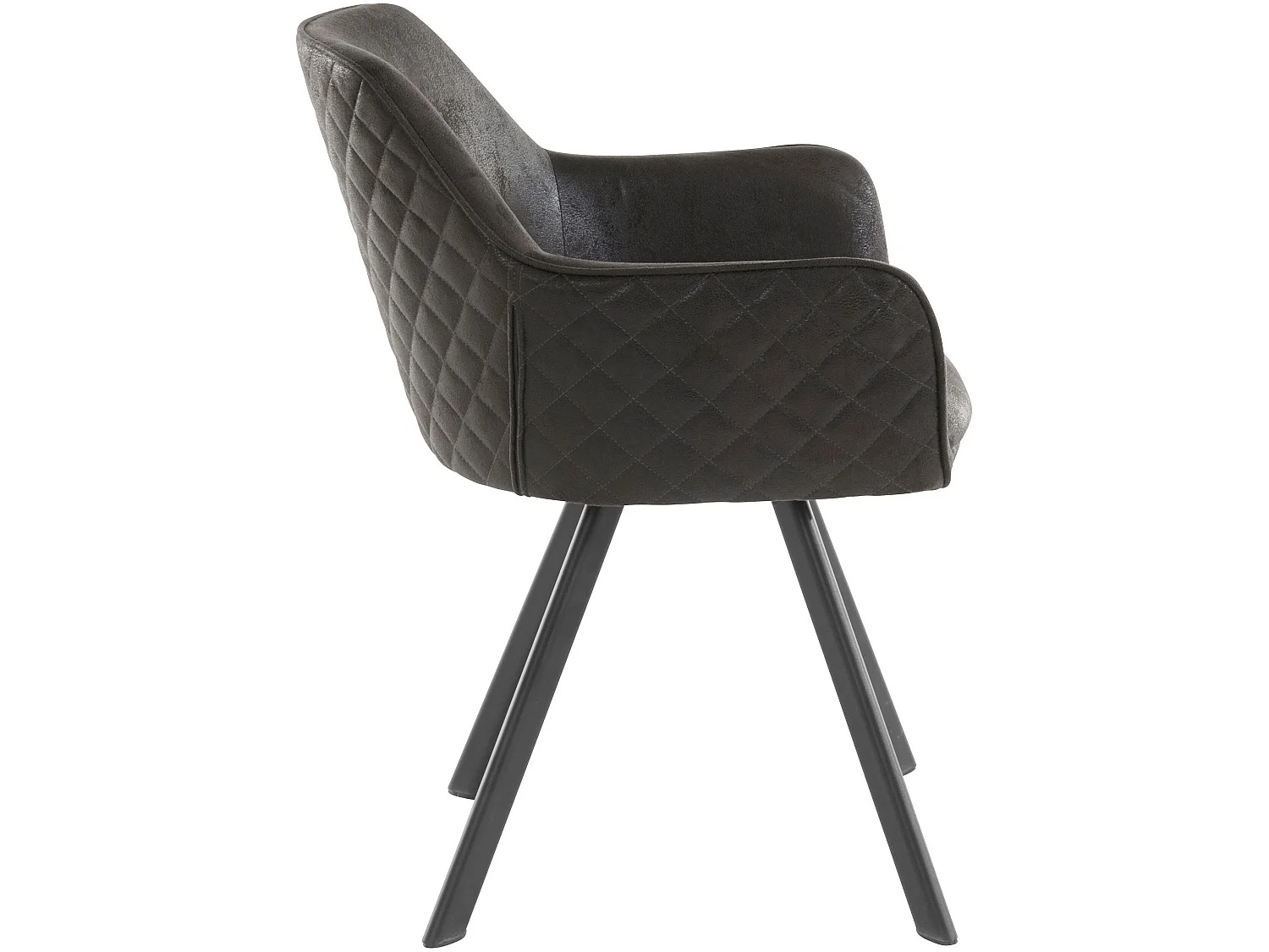 Silla de comedor tapizada en microfibra antracita