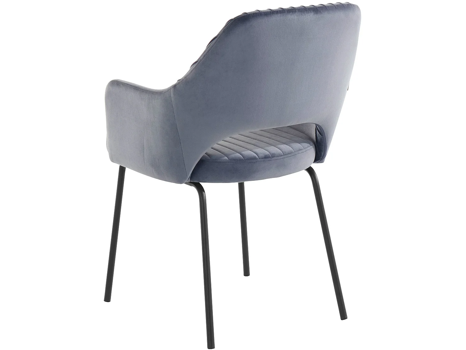 Juego de 2 sillas de comedor tapizadas en terciopelo gris