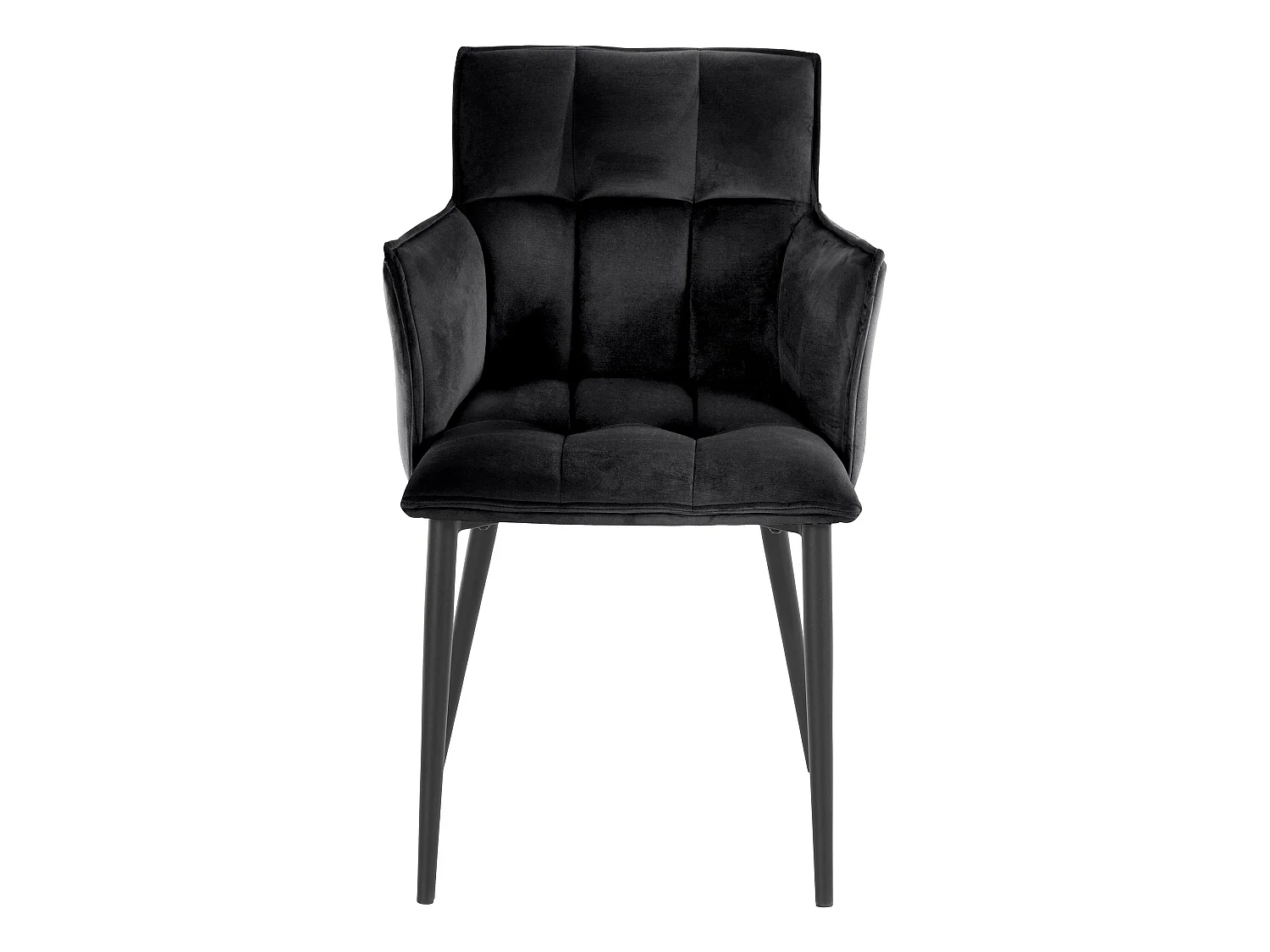 Marcia | Lot de 2 chaises de salle à manger rembourrées en velours noir