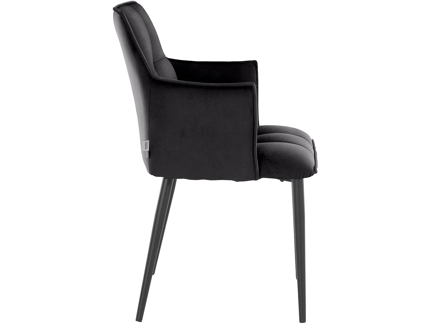 Marcia | Lot de 2 chaises de salle à manger rembourrées en velours noir