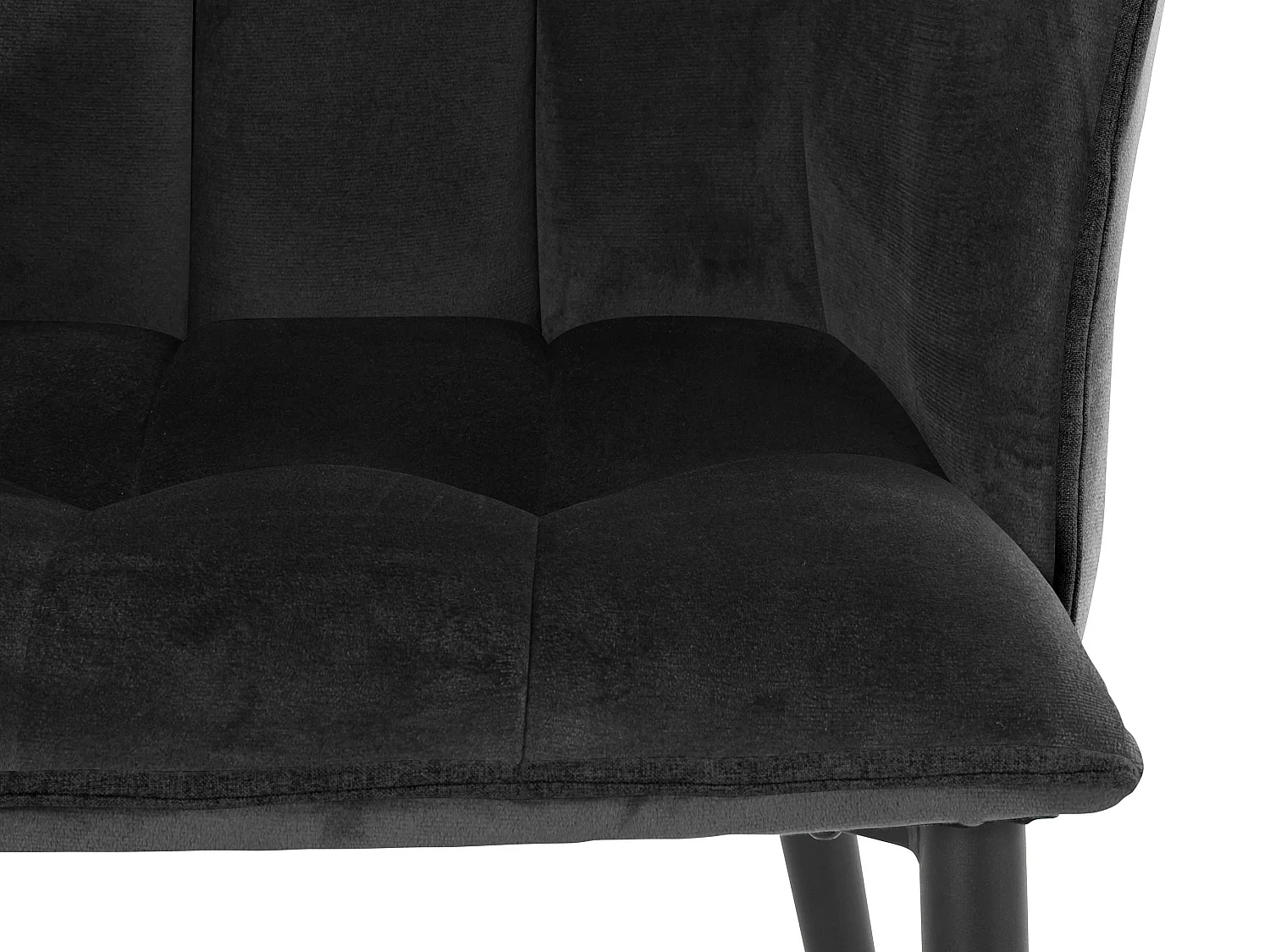 Marcia | Lot de 2 chaises de salle à manger rembourrées en velours noir