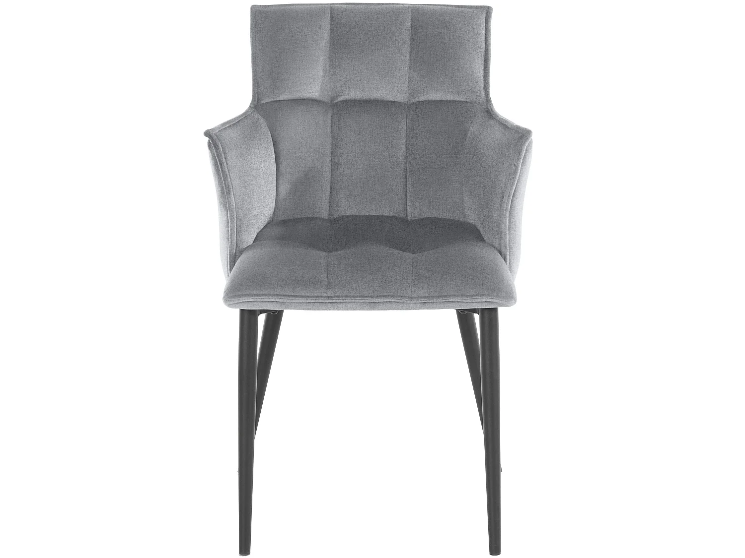 Juego de 2 sillas de comedor tapizadas en tejido gris claro