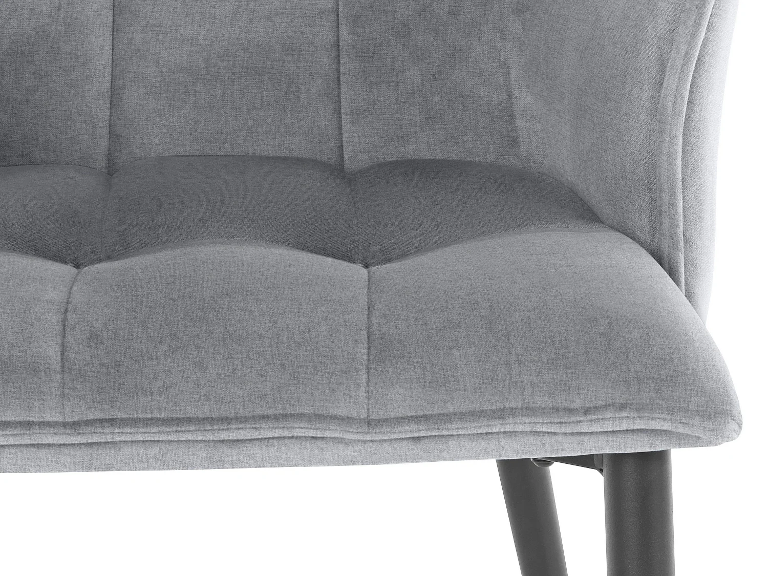Juego de 2 sillas de comedor tapizadas en tejido gris claro