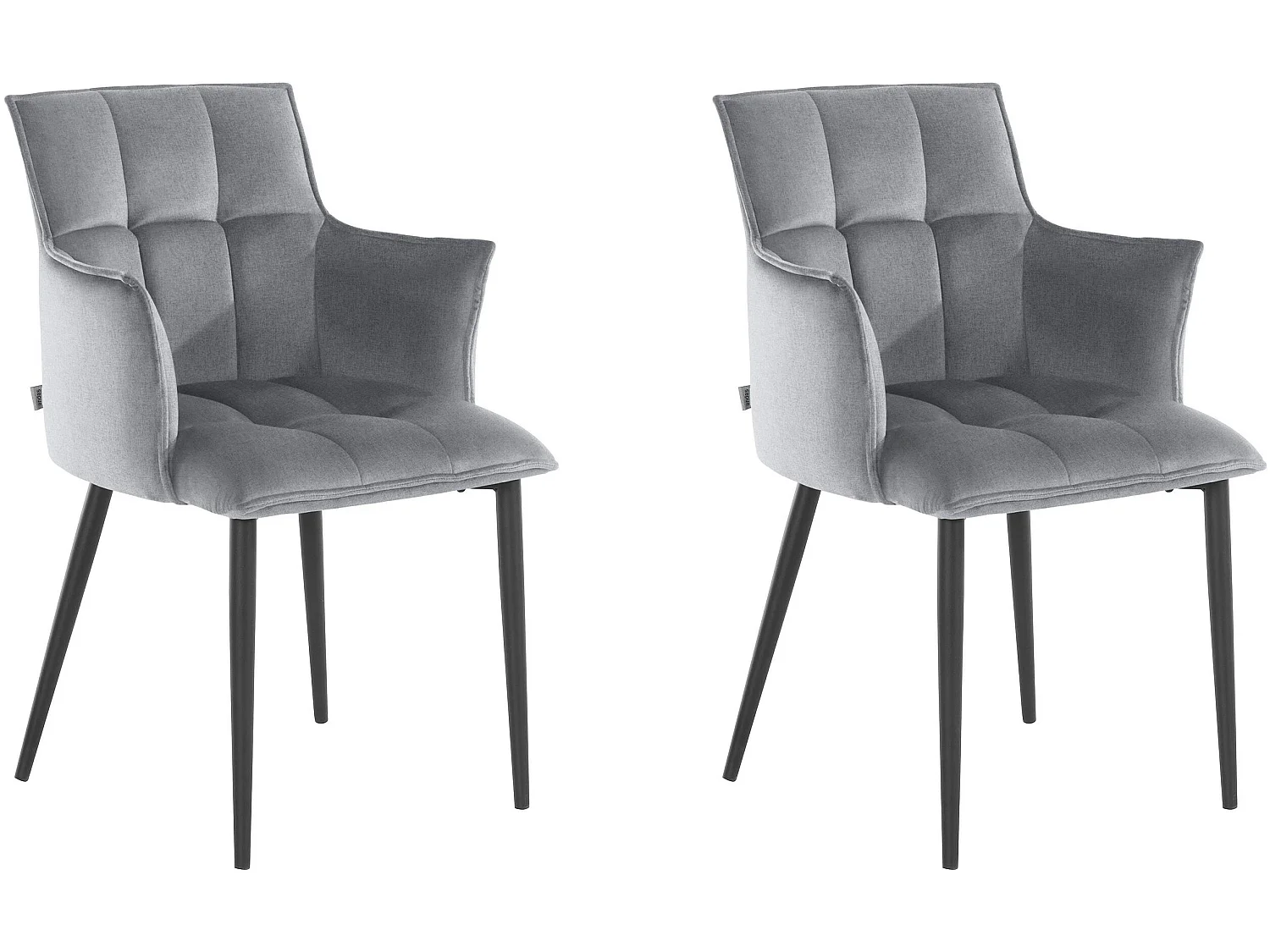 Set di 2 sedie da pranzo imbottite in tessuto intrecciato