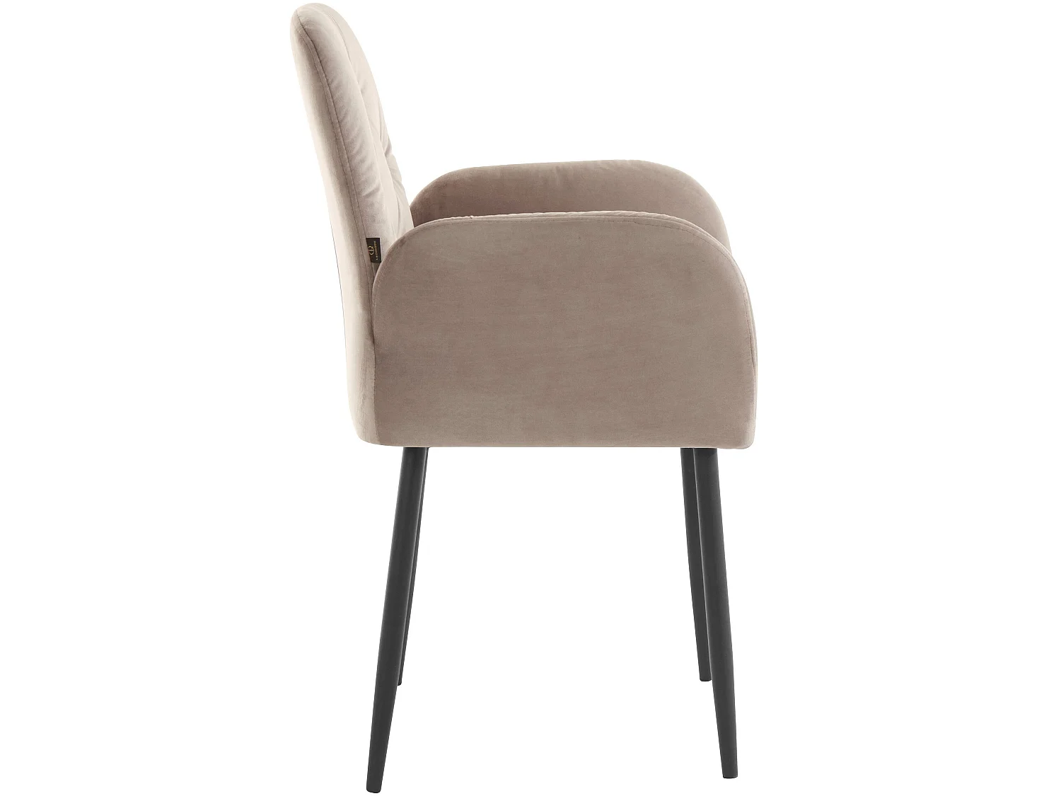 Juego de 2 sillas de comedor tapizadas en terciopelo marrón claro