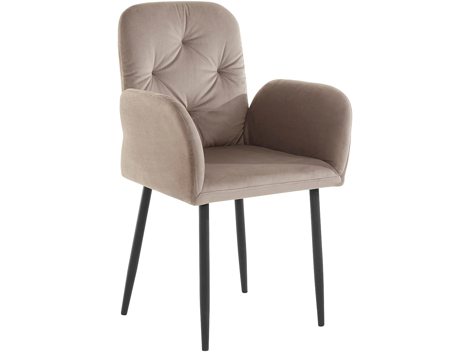 Juego de 2 sillas de comedor tapizadas en terciopelo marrón claro