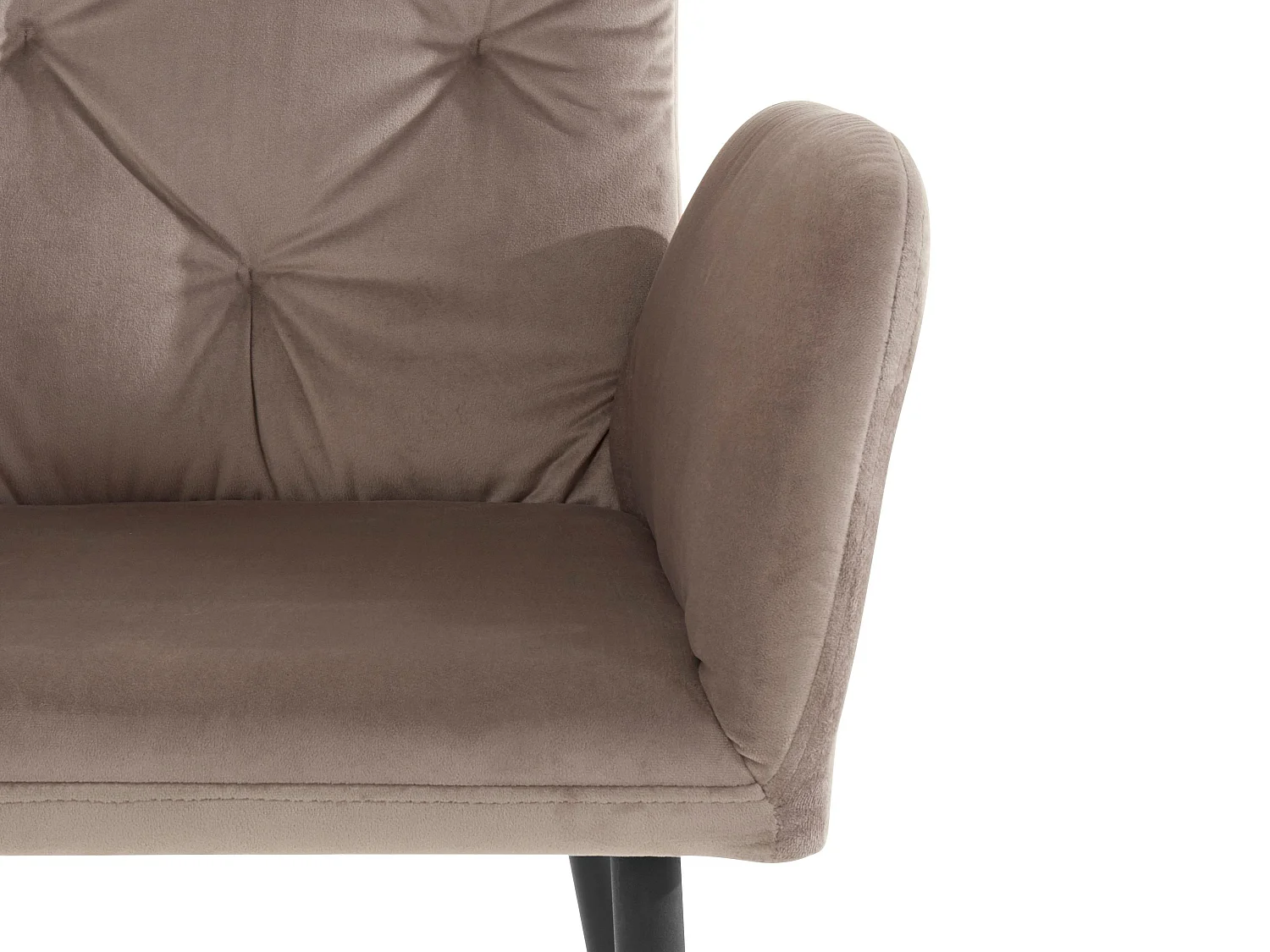 Juego de 2 sillas de comedor tapizadas en terciopelo marrón claro