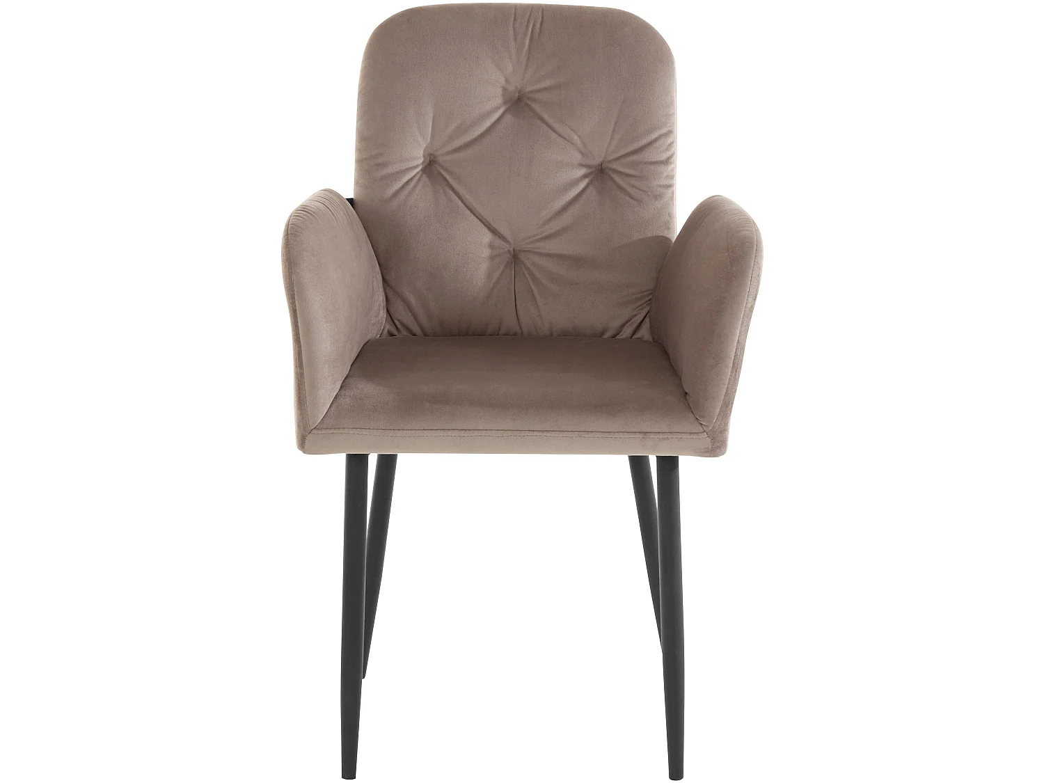 Set di 2 sedie da pranzo imbottite in velluto marrone chiaro