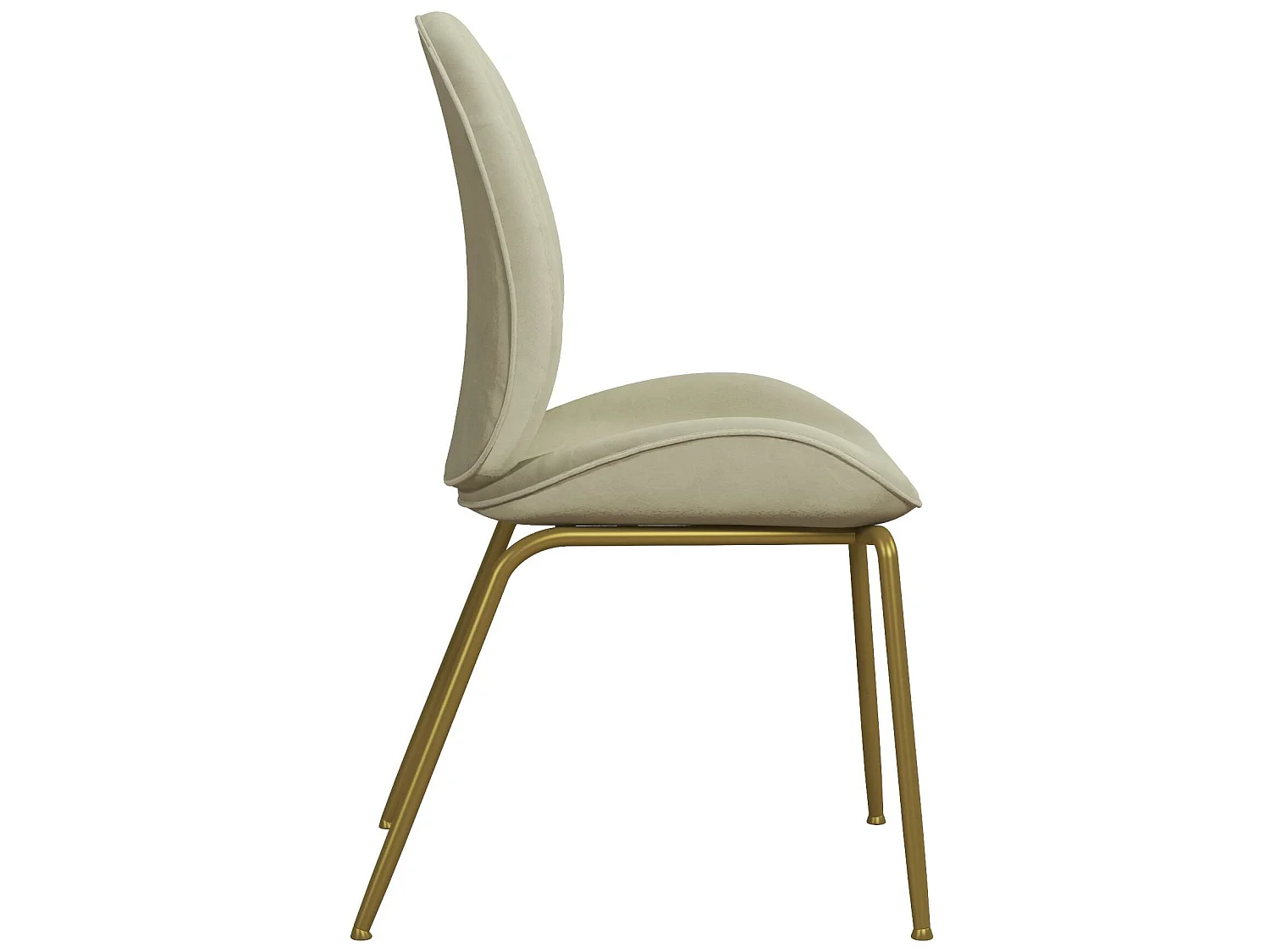 Sedia da pranzo imbottita in velluto avorio