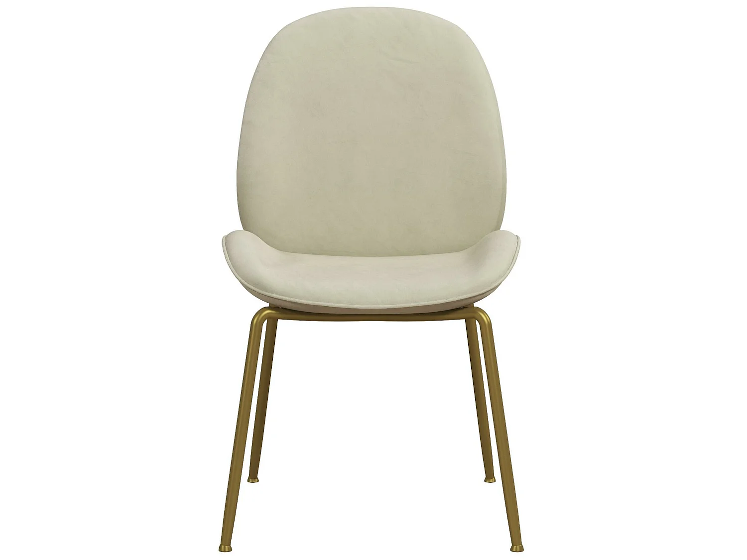 Sedia da pranzo imbottita in velluto avorio