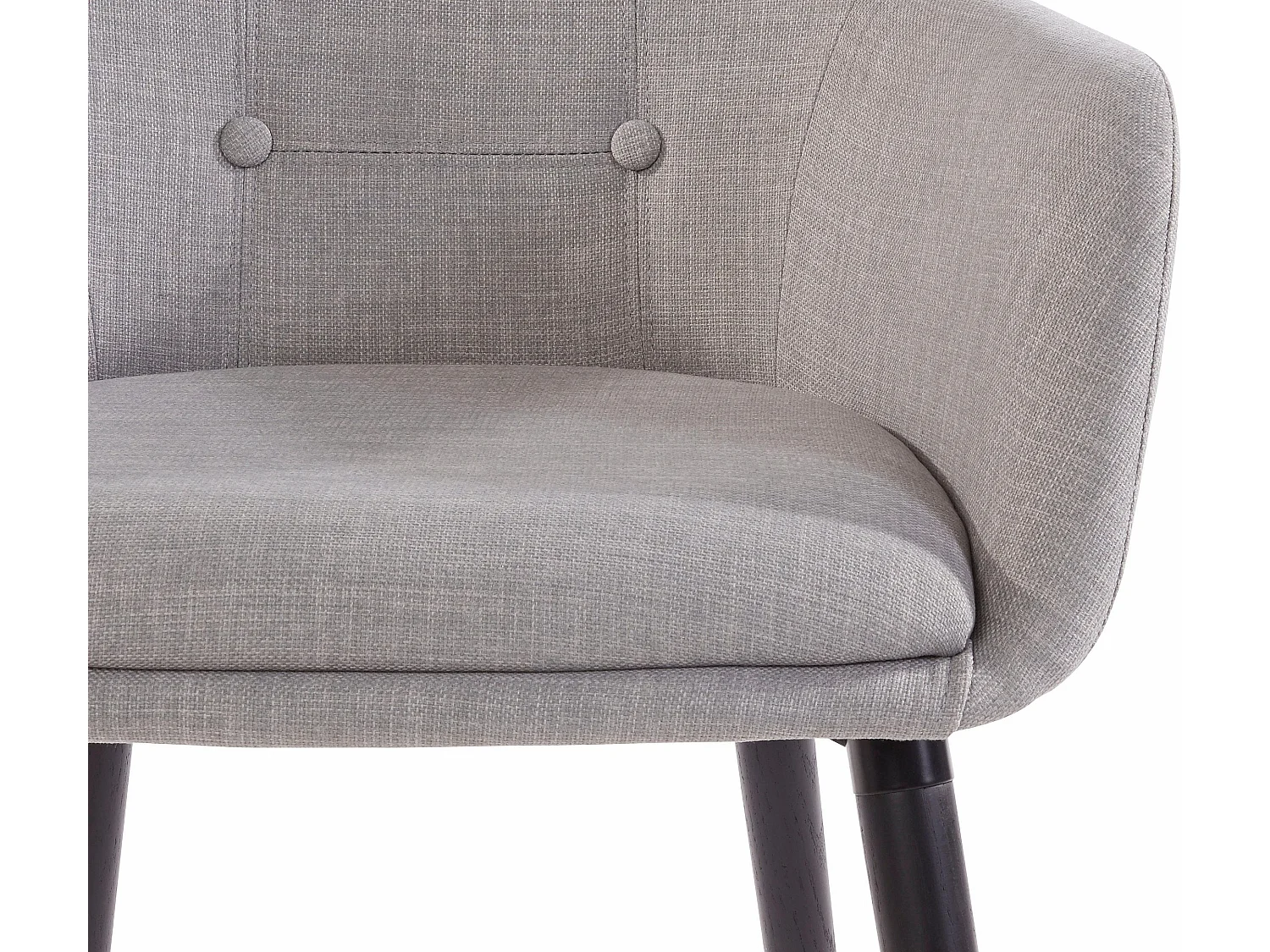 Bradford | Lot de 2 chaises de salle à manger rembourrées en tissu gris clair