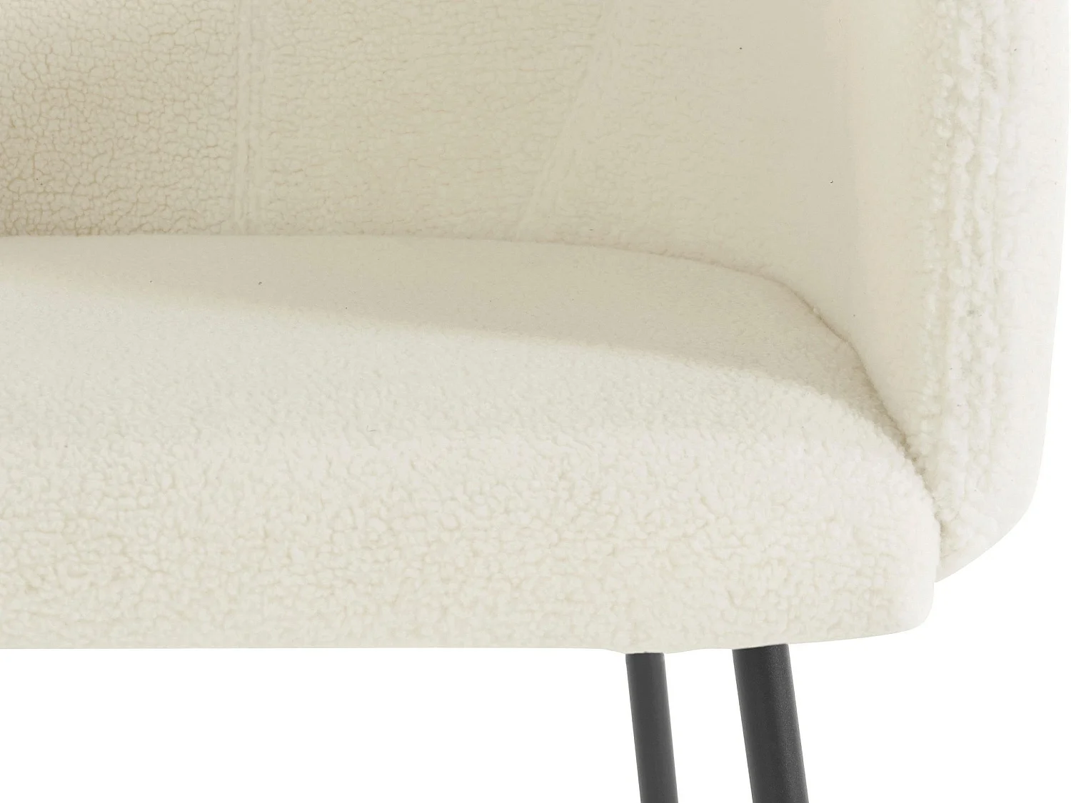 Jolie | Ensemble de 2 chaises de salle à manger rembourrées en blanc peluche