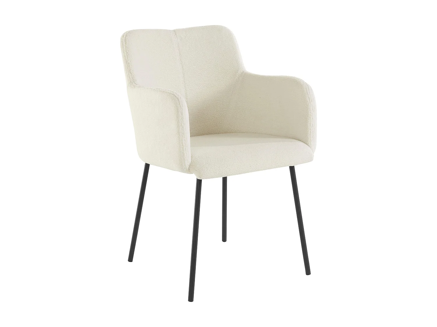 Gepolsterte Esszimmerstühle im 2er-Set in Teddyweiß