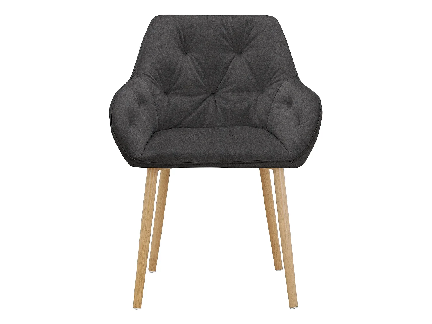 Betty | Lot de 2 chaises de salle à manger rembourrées en velours anthracite