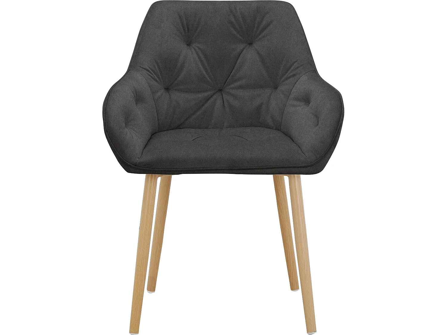 Betty | Lot de 2 chaises de salle à manger rembourrées en velours anthracite