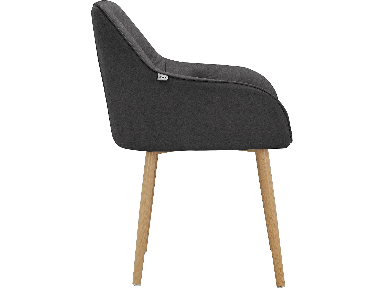 Betty | Lot de 2 chaises de salle à manger rembourrées en velours anthracite