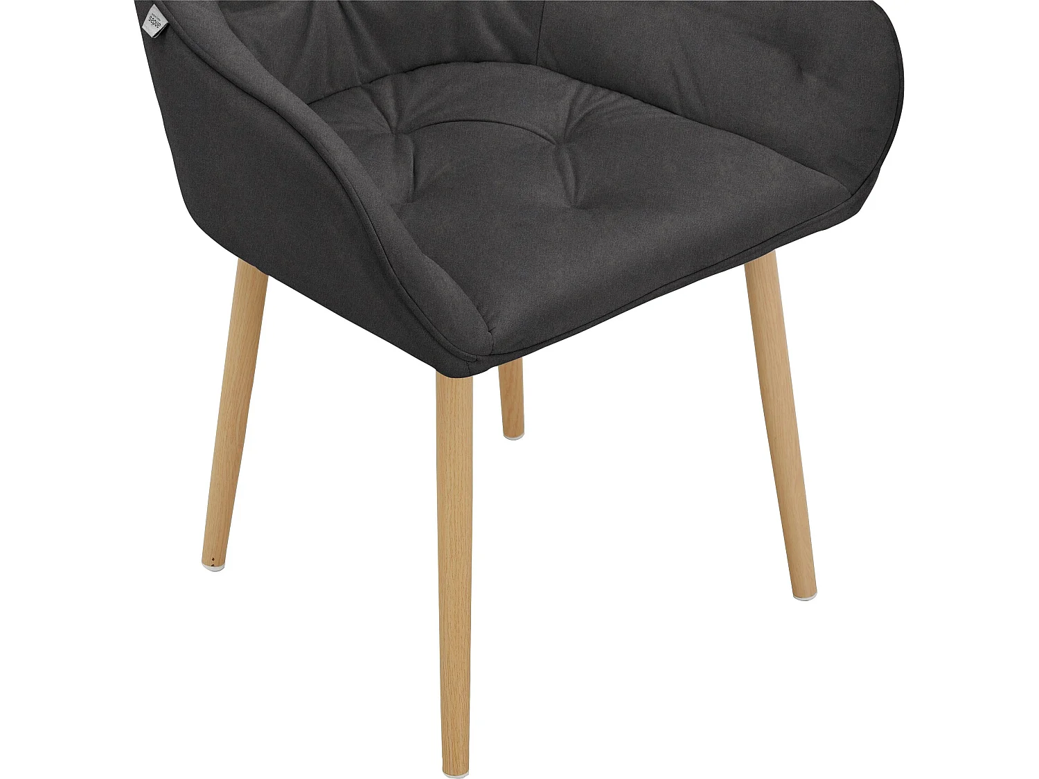 Betty | Lot de 2 chaises de salle à manger rembourrées en velours anthracite