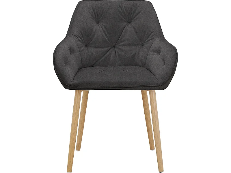 Betty | Lot de 2 chaises de salle à manger rembourrées en velours anthracite