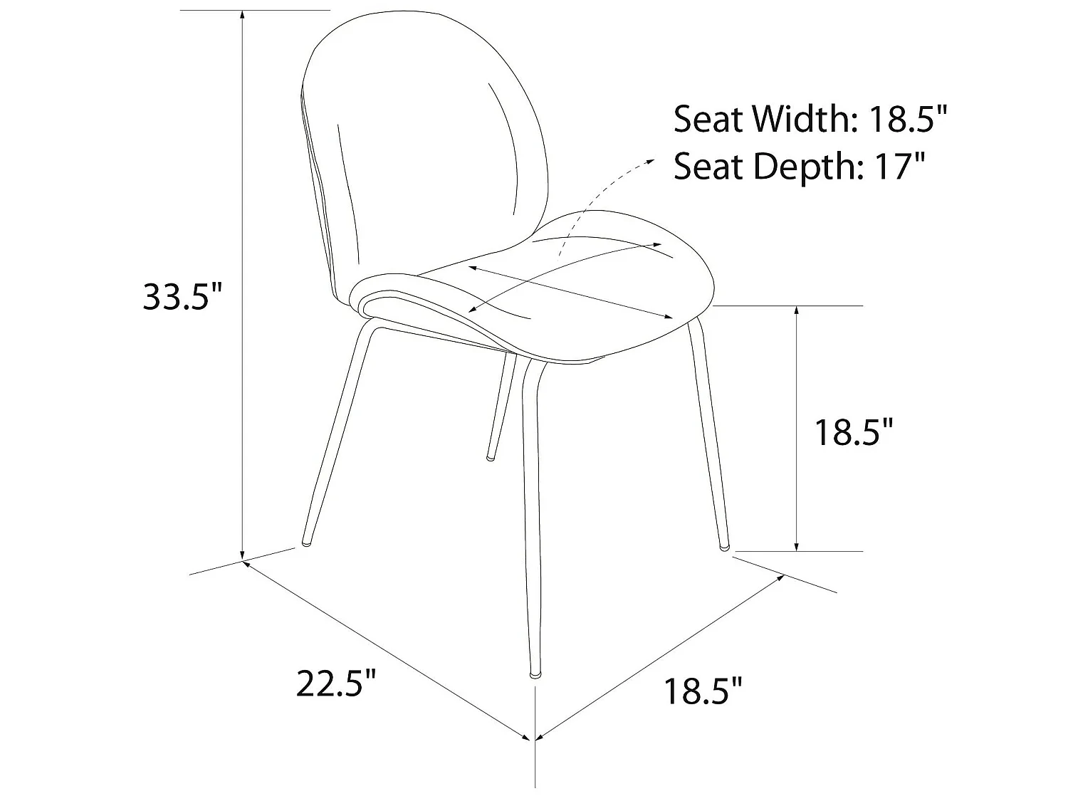 Astor | Chaise de salle à manger rembourrée en velours vert