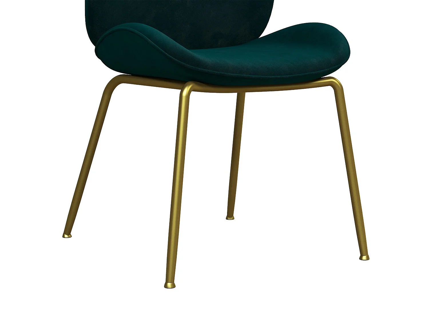 Gepolsterter Esszimmerstuhl in Samtgrün