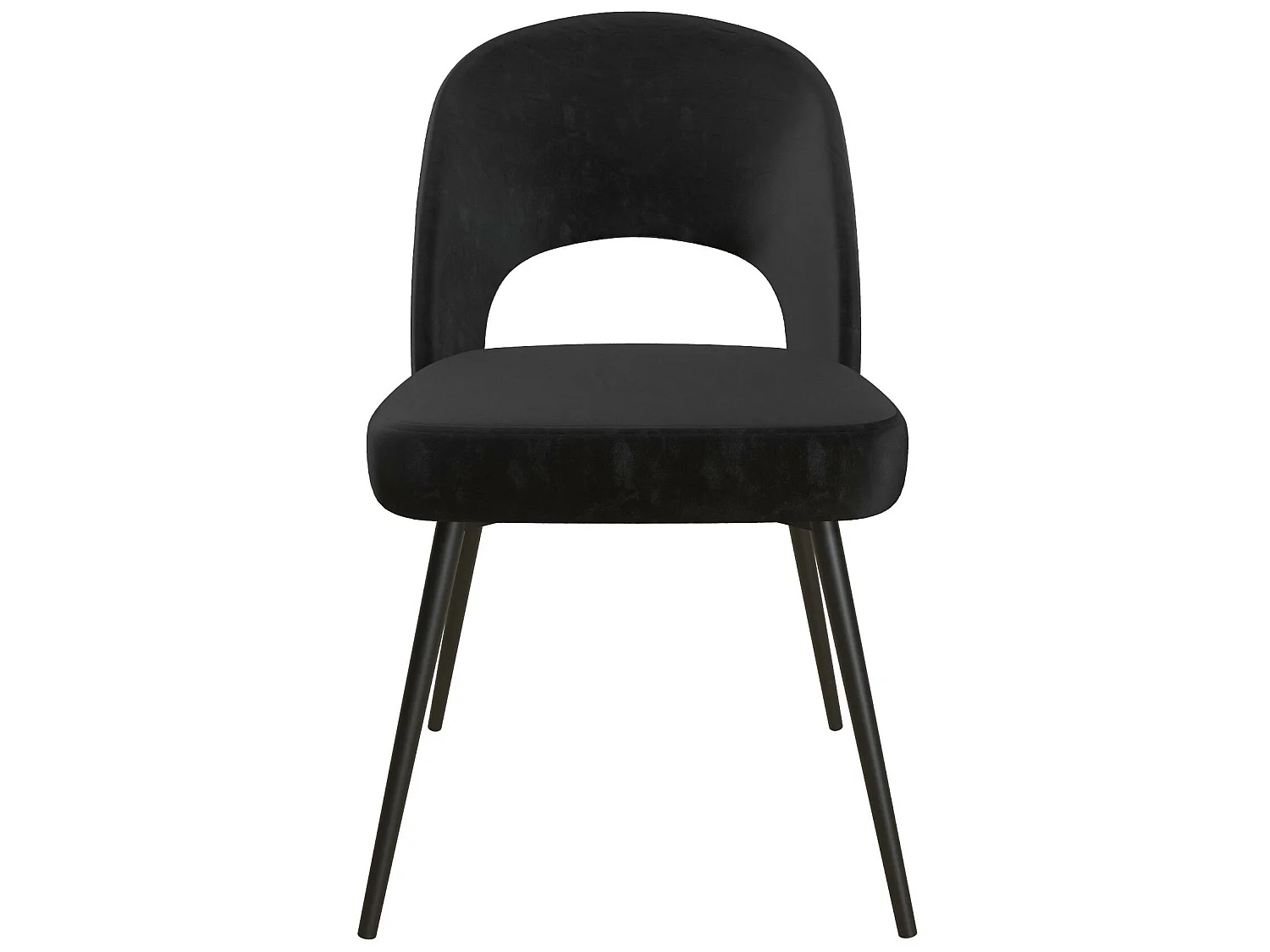 Sedia da pranzo imbottita in velluto nero