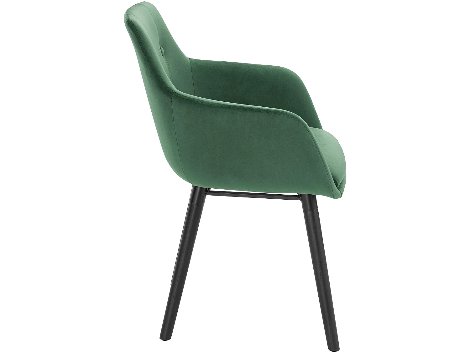 Juego de 2 sillas de comedor tapizadas en terciopelo verde oscuro