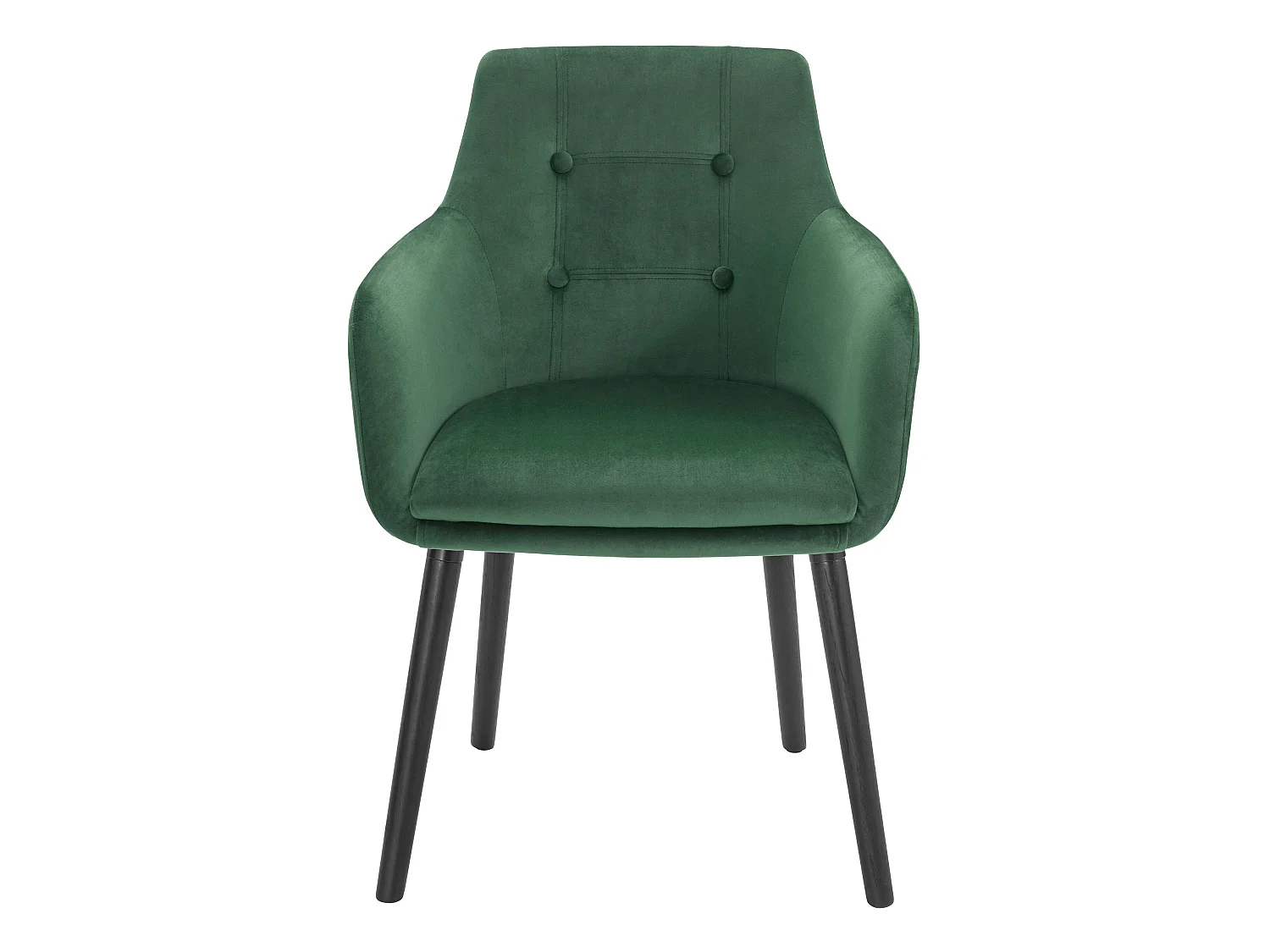 Bradford | Lot de 2 chaises de salle à manger rembourrées en velours vert foncé