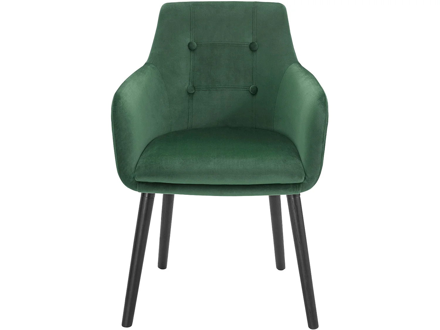 Bradford | Lot de 2 chaises de salle à manger rembourrées en velours vert foncé