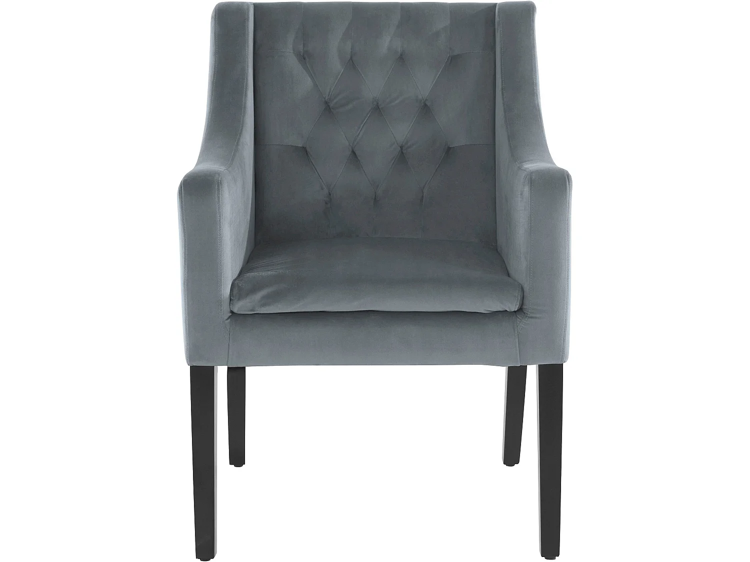 Silla de comedor tapizada en terciopelo gris