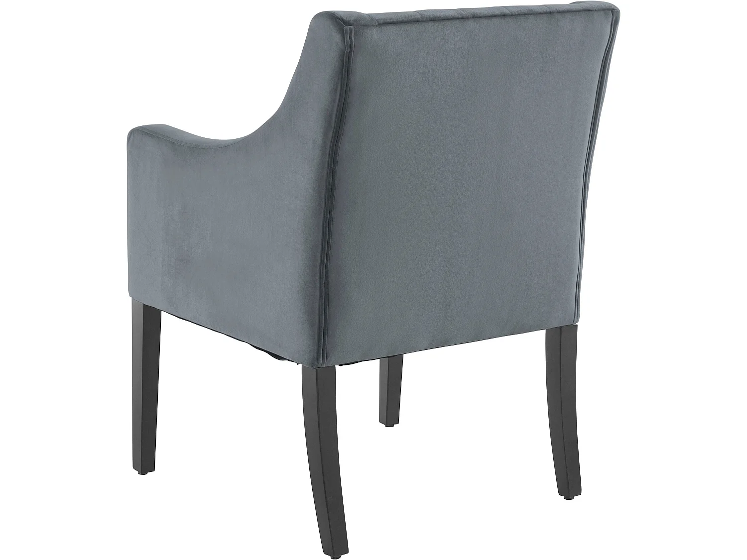 Silla de comedor tapizada en terciopelo gris