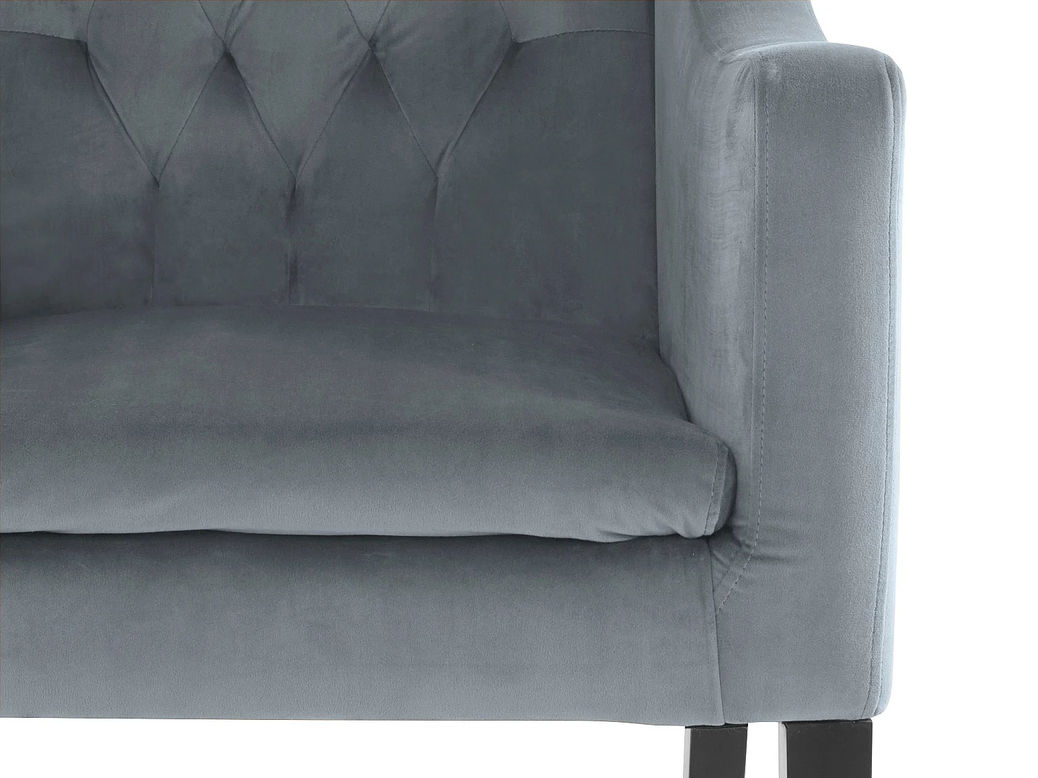 Silla de comedor tapizada en terciopelo gris