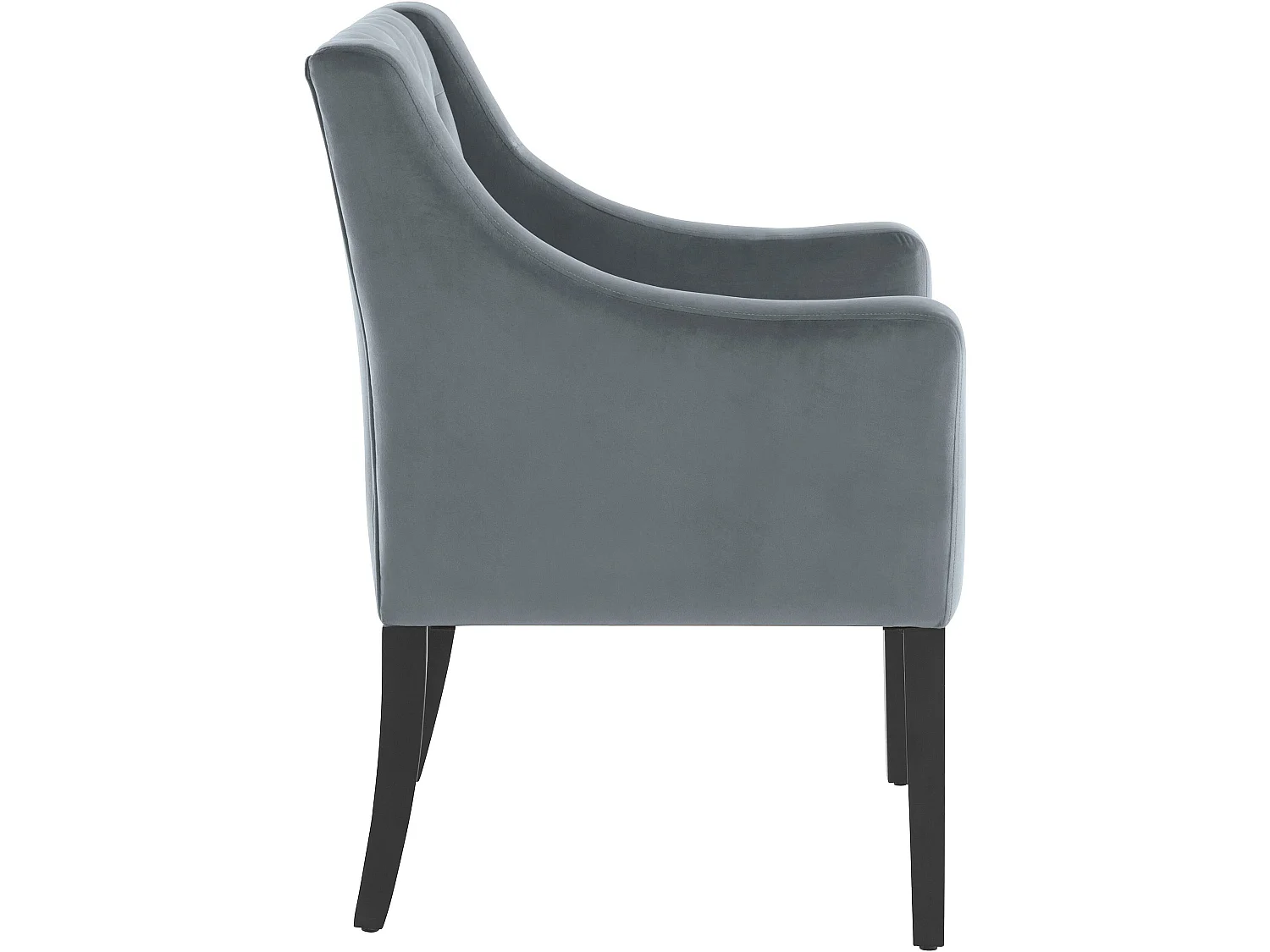 Silla de comedor tapizada en terciopelo gris