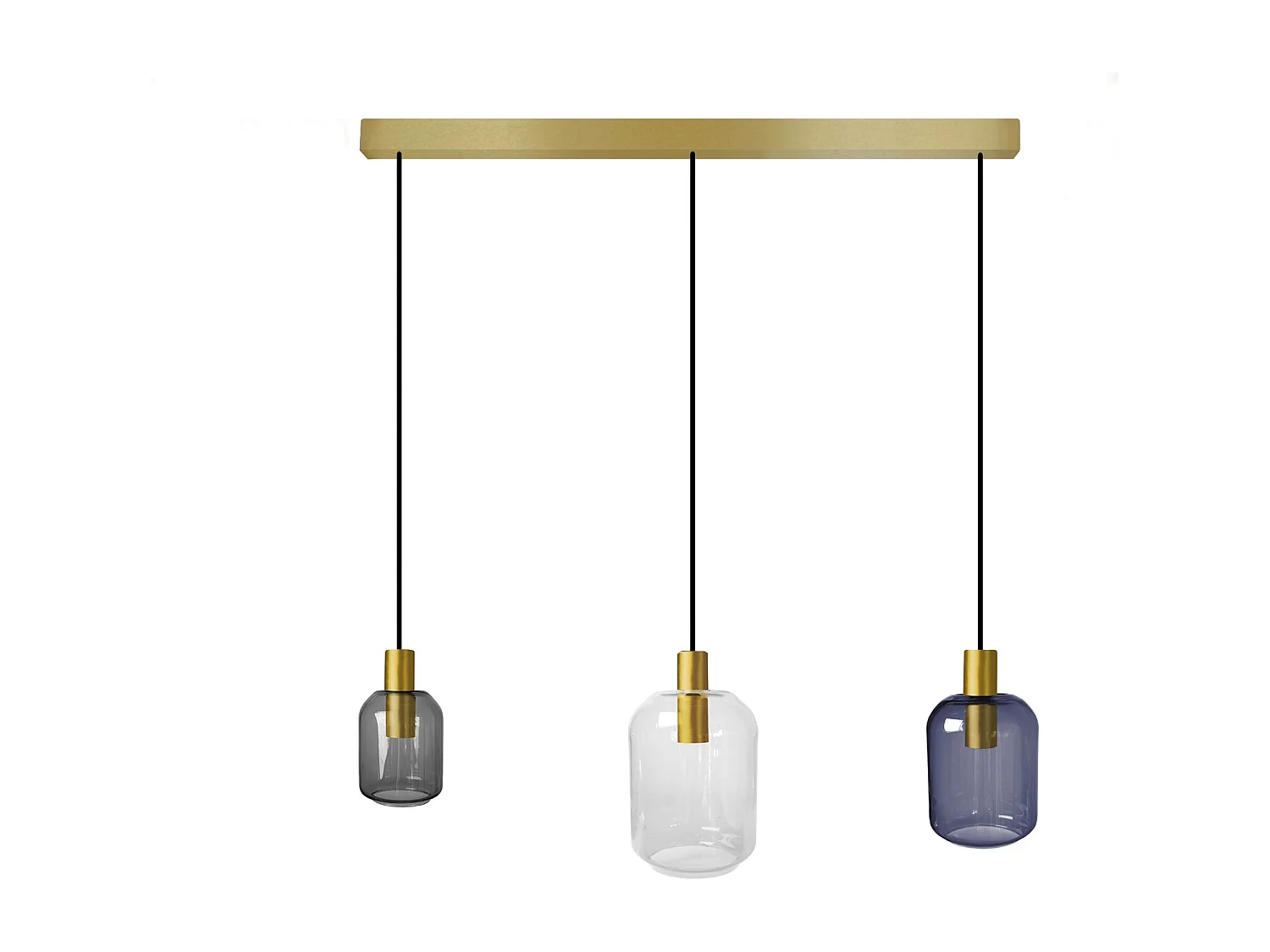 Suspensão TOSEL  SVALBARD SMB vidro conjunto amarelo D60 x  H100  cm