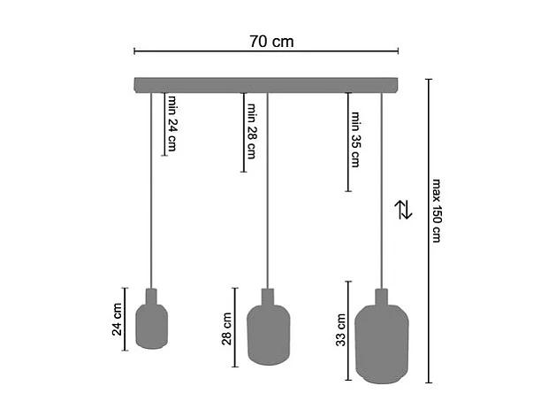 Suspensão TOSEL  SVALBARD SMB vidro bar colori D60 x  H100  cm