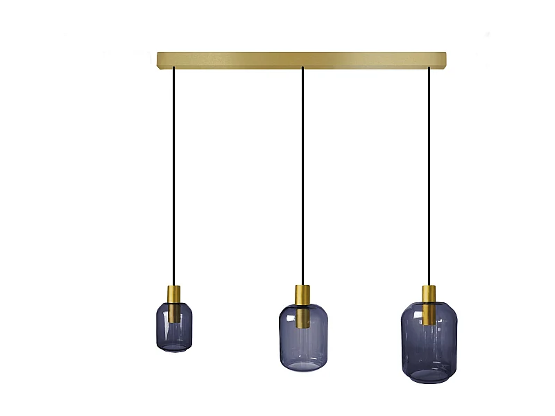 Lámpara de Araña  TOSEL ,metal y cristal,Azul, A 100xD20x P 60  cm