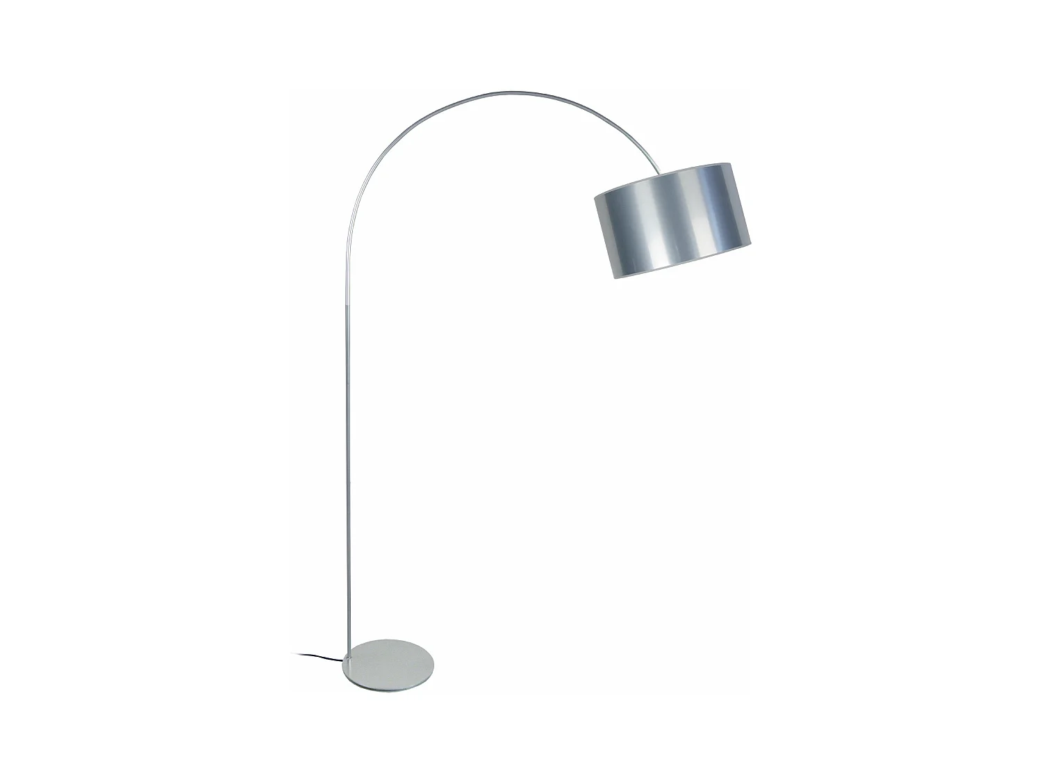 Lampadaire arc métal aluminium gris 189 cm.