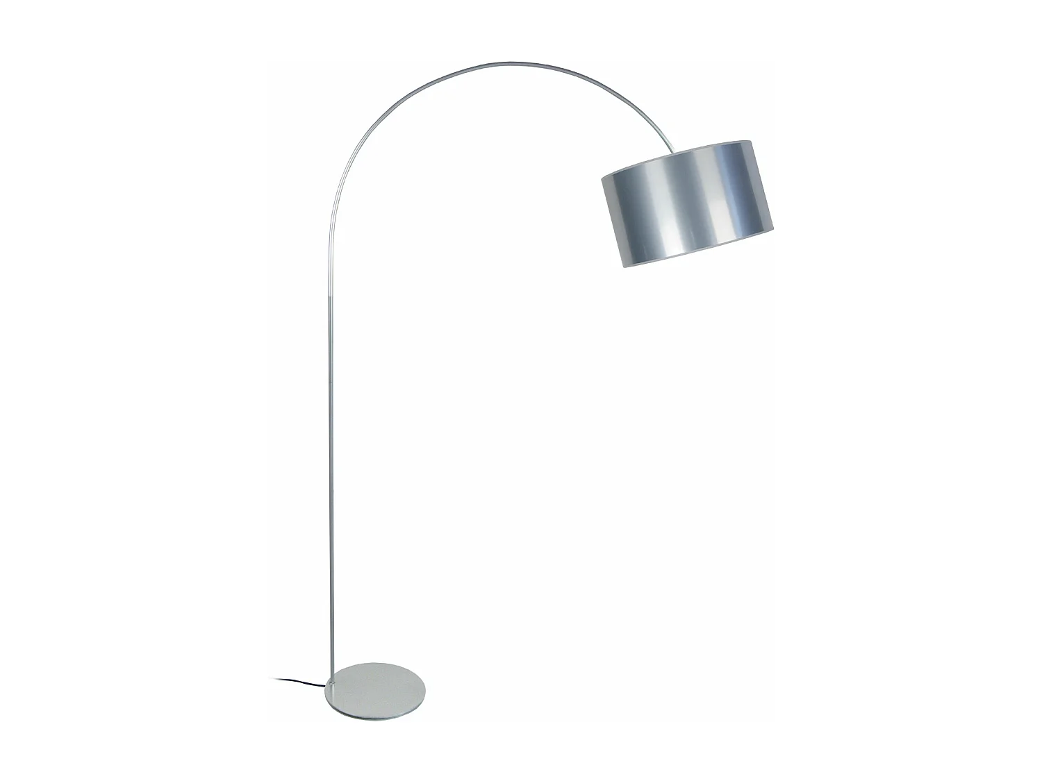 Lampadaire arc métal aluminium gris 189 cm.