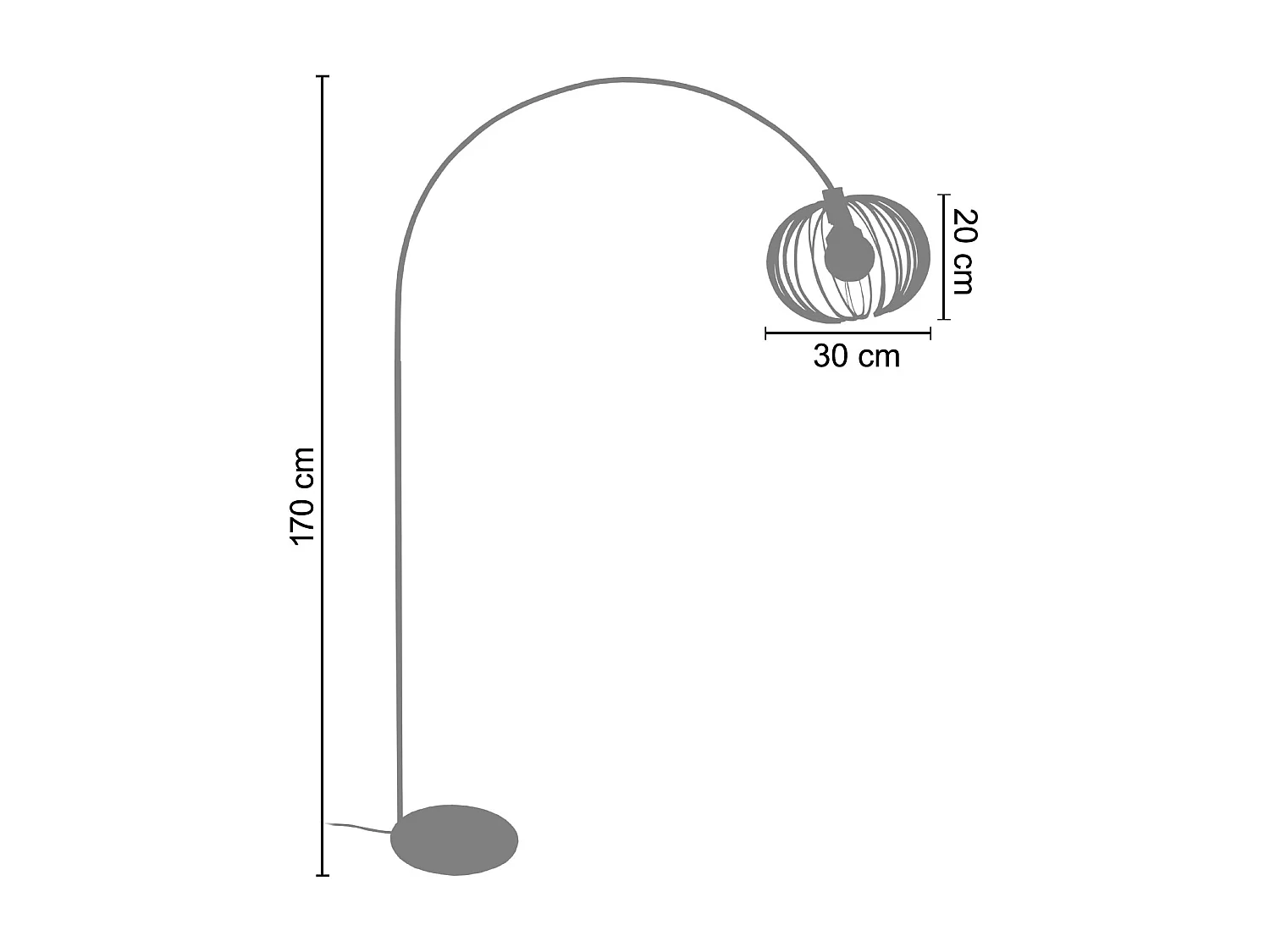Lampadaire TOSEL ,métal,Aluminium,H190x D30xP30cm