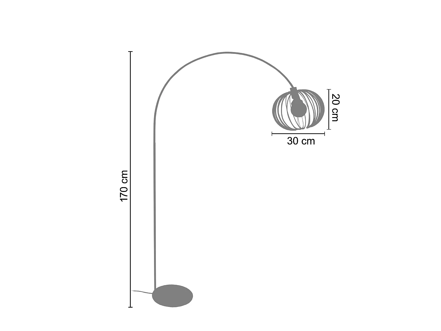 Candeeiro de Pé TOSEL LARSEN metal articulado vermelho D40 x  H155  cm