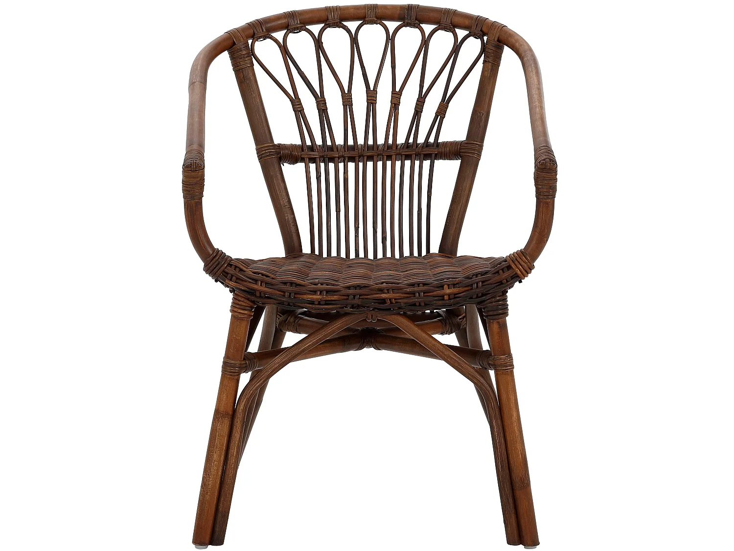 Esszimmerstühle im 2er-Set in Rattanbraun