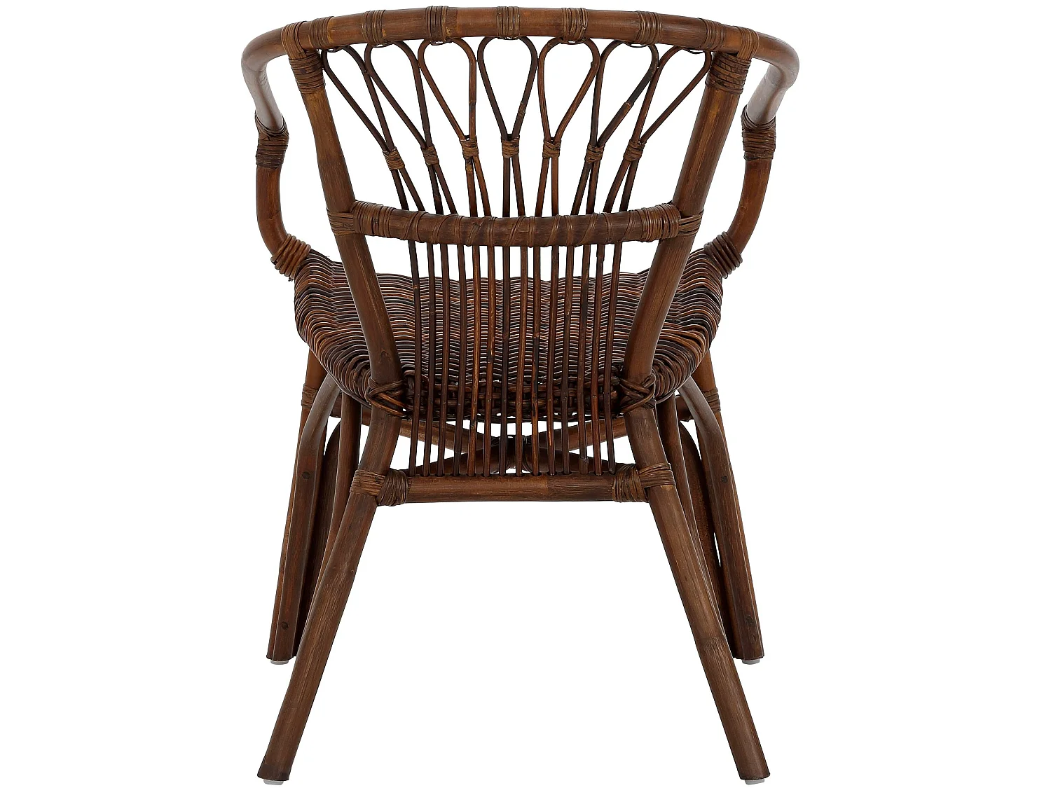 Esszimmerstühle im 2er-Set in Rattanbraun