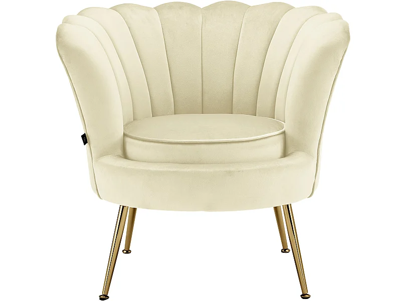 Kelsey | Chaise d'appoint rembourrée en velours blanc crème