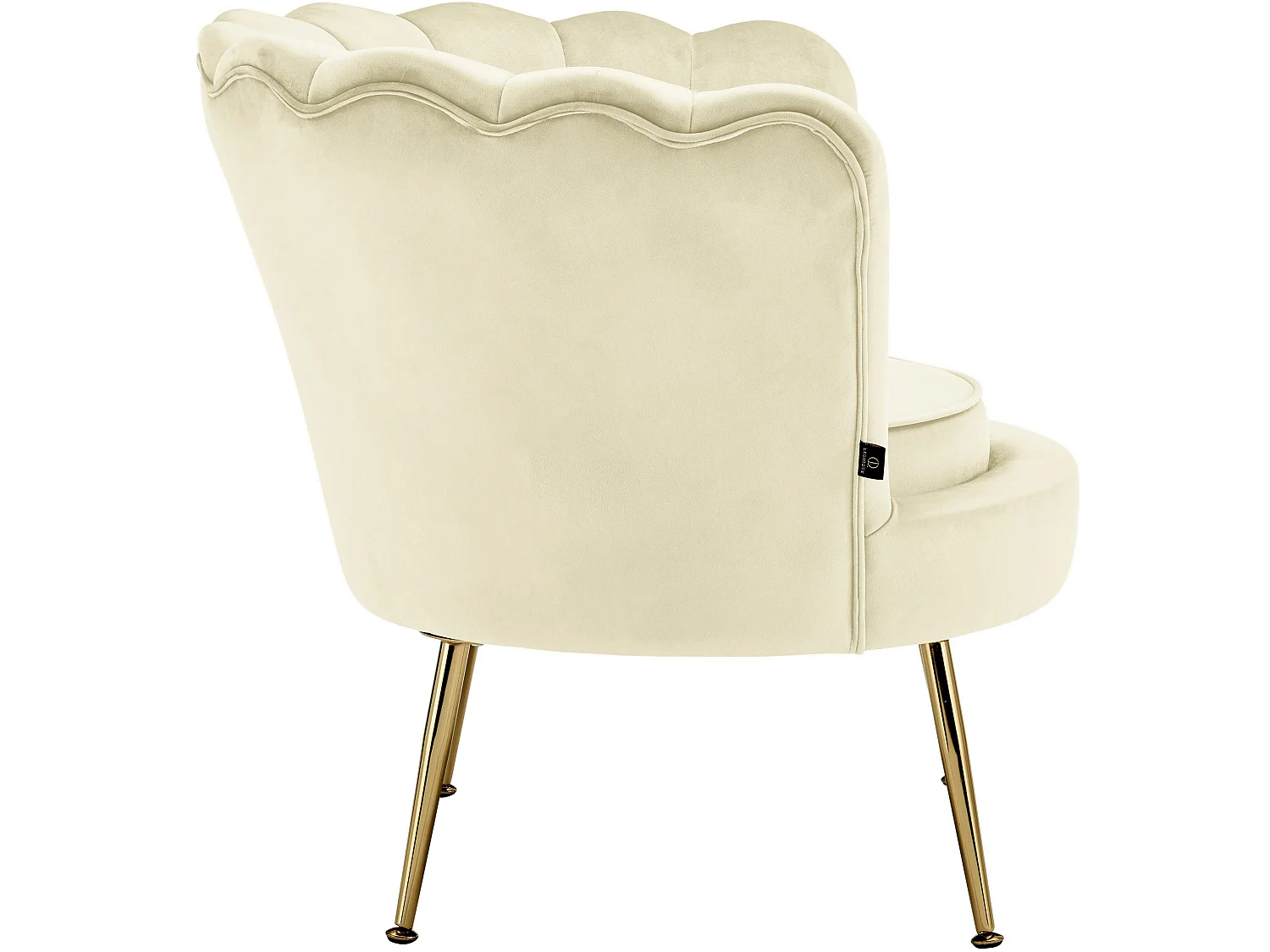 Kelsey | Chaise d'appoint rembourrée en velours blanc crème