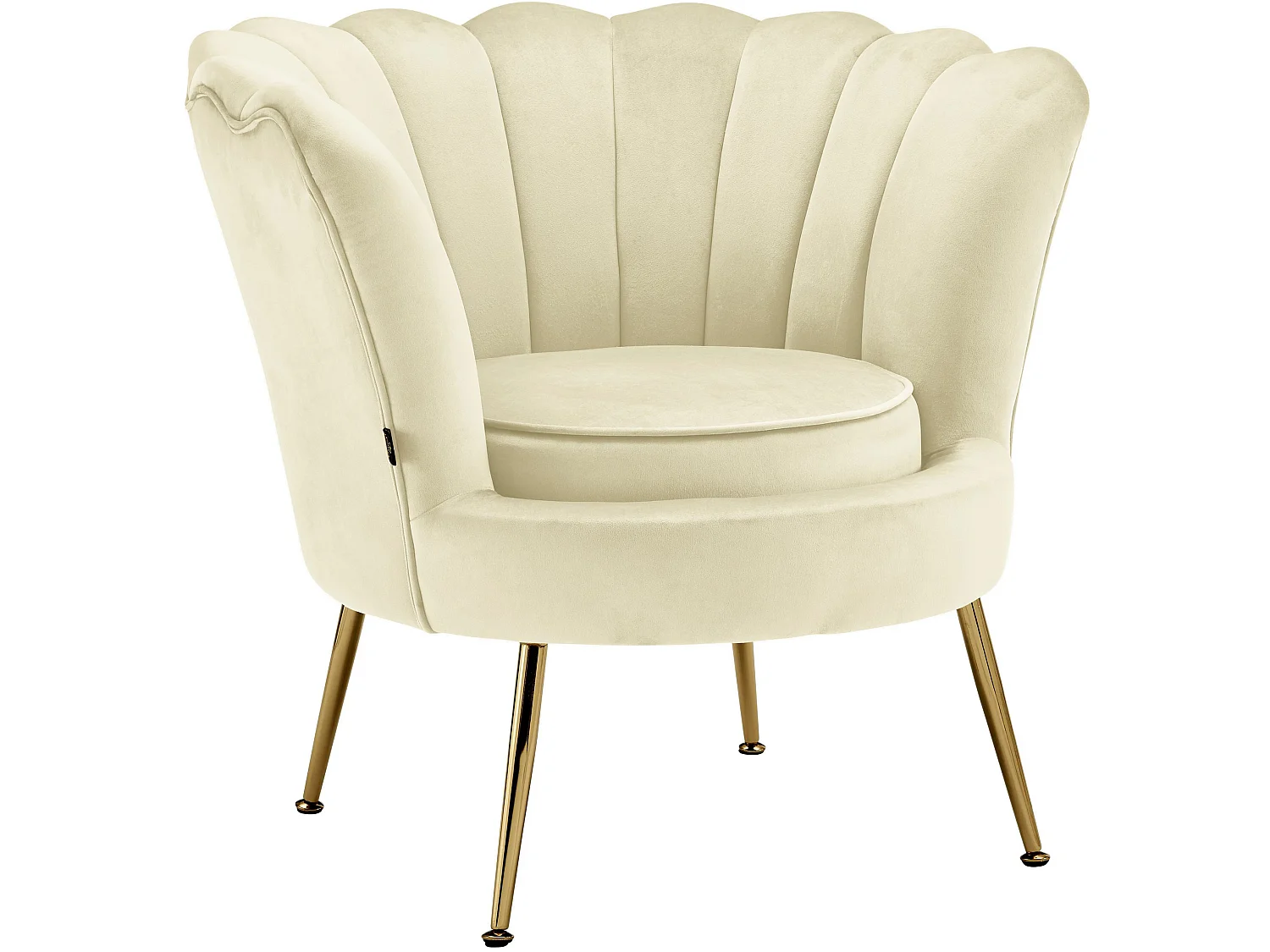 Kelsey | Chaise d'appoint rembourrée en velours blanc crème