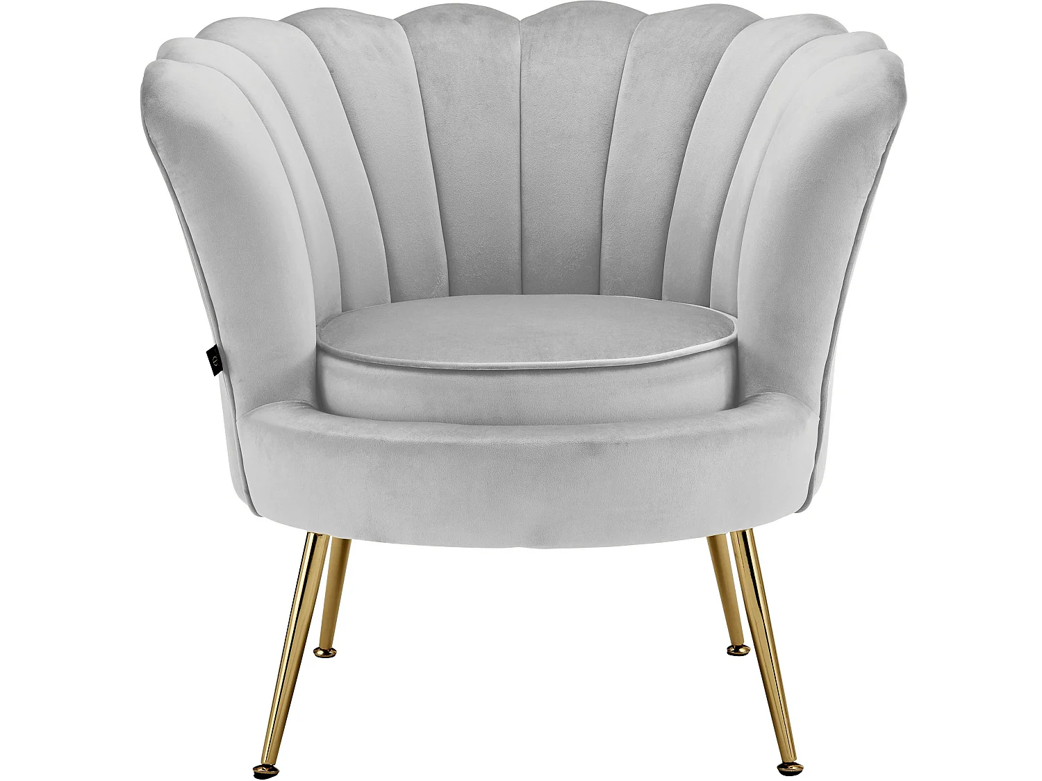 Sedia imbottita con rivestimento in velluto grigio