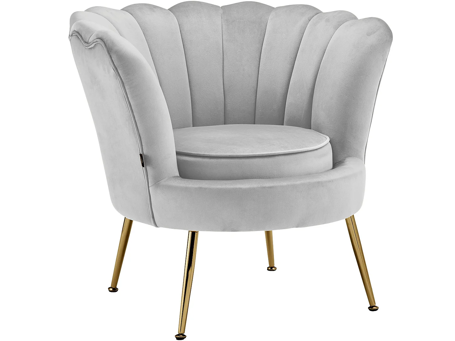 Sedia imbottita con rivestimento in velluto grigio