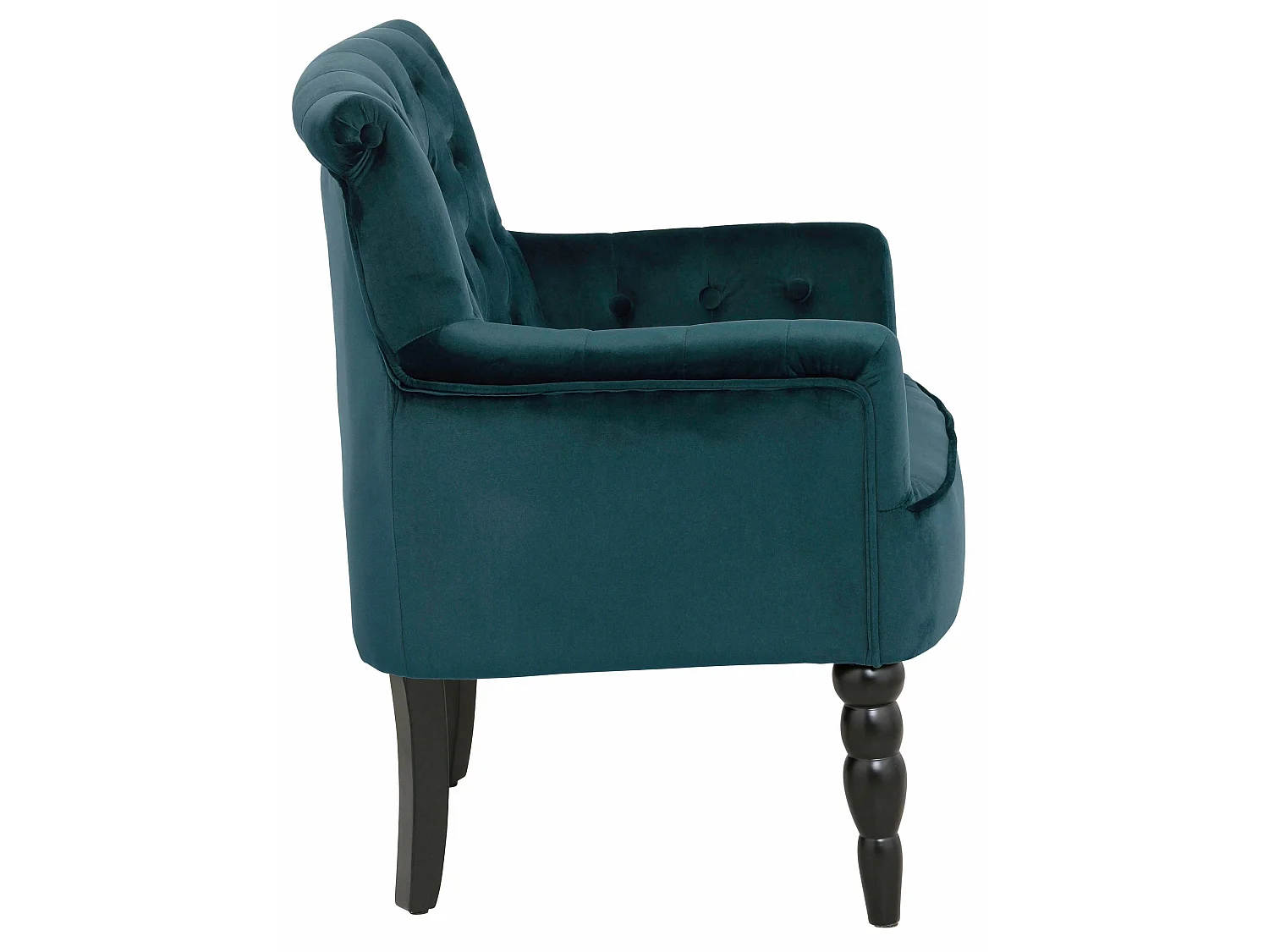 Poltrona decorativa em veludo de petróleo