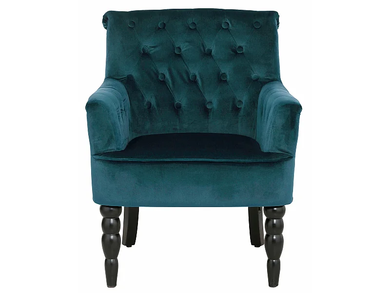 Sedia Accent in velluto petrolio