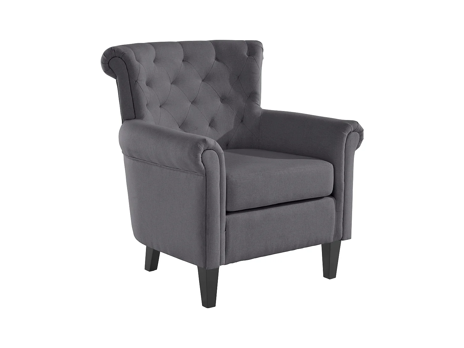 Cooper | Chaise d'appoint rembourrée en tissu gris