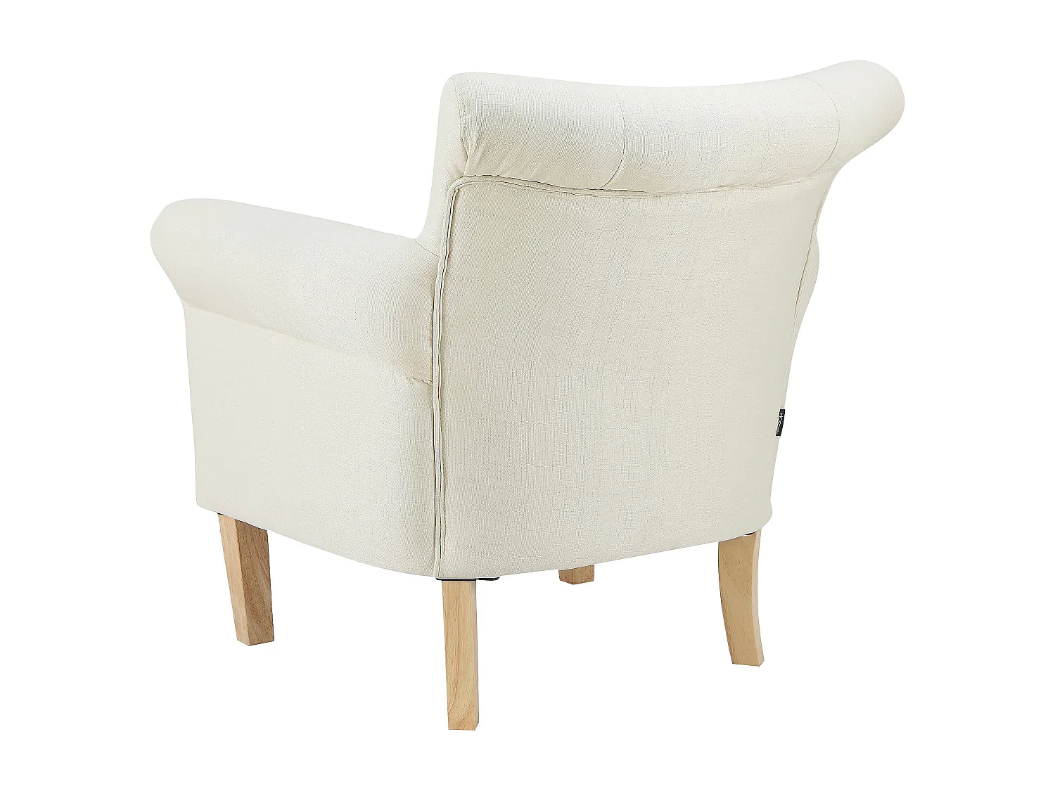 Silla decorativa tapizada en tejido crema